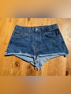 Women’s Dark Blue Denim Cutoff Shorts